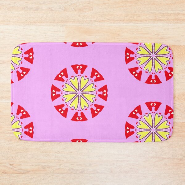 Item preview, Pink and Red Heart Flower Mandala Pattern designed and sold by Tinsleybluebell.