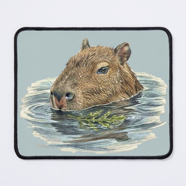 Item preview, Naturalist illustration: The Capybara swimming in the water designed and sold by Green-Natura.