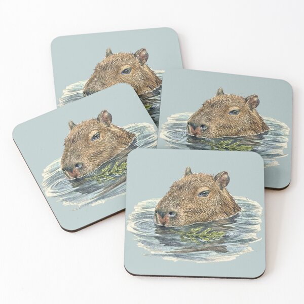 Item preview, Naturalist illustration: The Capybara swimming in the water designed and sold by Green-Natura.