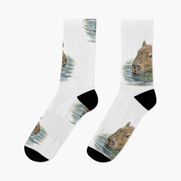 Item preview, Naturalist illustration: The Capybara swimming in the water designed and sold by Green-Natura.