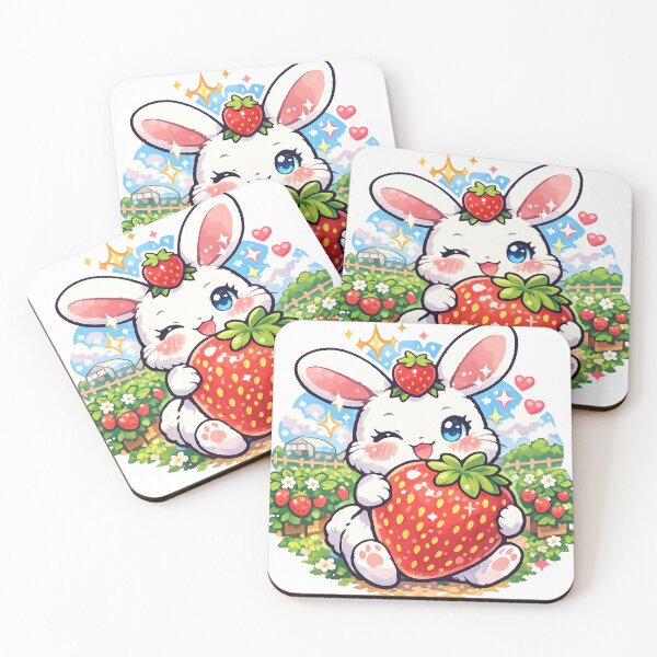 Item preview, Delulu Strawberry Queen Bunny – Kawaii Japan Strawberry Farm Sticker designed and sold by kawaii animal store (in Japan).
