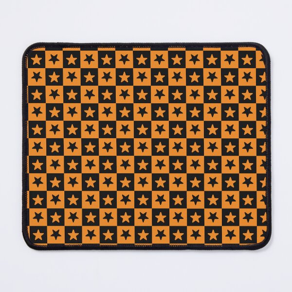 Item preview, Black And Orange Checkered Stars Pattern designed and sold by pattern-archive.