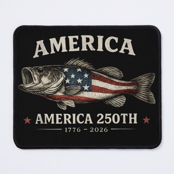Item preview, Patriotic America 250th Quarter Semicentennial Anniversary 1776 To 2026 Fishing Bass Art designed and sold by WilliaMaler.