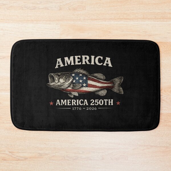 Item preview, Patriotic America 250th Quarter Semicentennial Anniversary 1776 To 2026 Fishing Bass Art designed and sold by WilliaMaler.