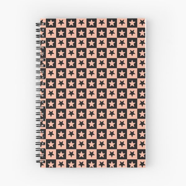 Item preview, Black and Peach checkered stars designed and sold by pattern-archive.