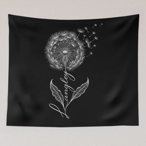 Item preview, Beautiful Dandelion Flower Blowing In The Wind Custom Script Name Langley Art designed and sold by WilliaMaler.