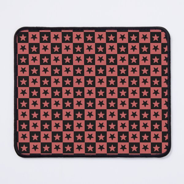 Item preview, Black and Pastel Red checkered stars designed and sold by pattern-archive.