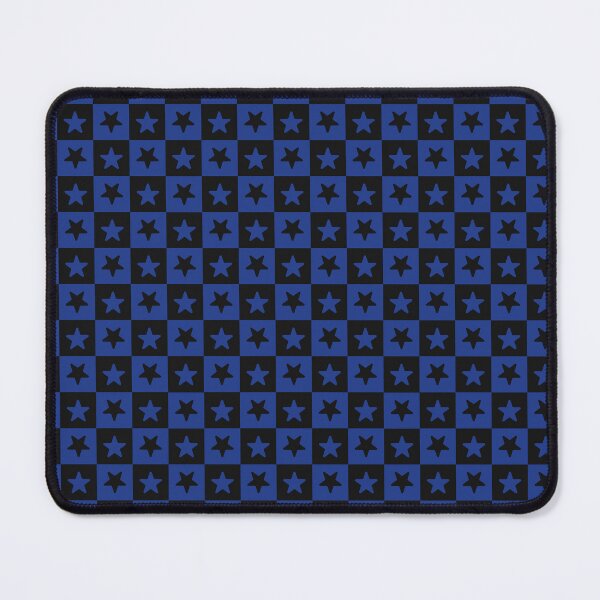 Item preview, Black and Royal Blue checkered stars designed and sold by pattern-archive.