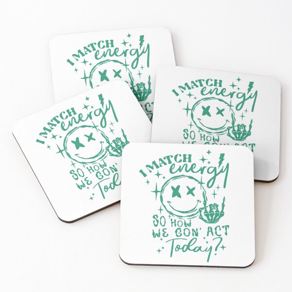 Item preview, I Match Energy — Edgy Sarcastic Smiley Face Quote designed and sold by Colorful-Garden.