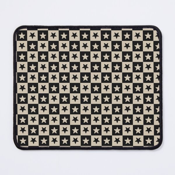 Item preview, Black and Sand checkered stars designed and sold by pattern-archive.