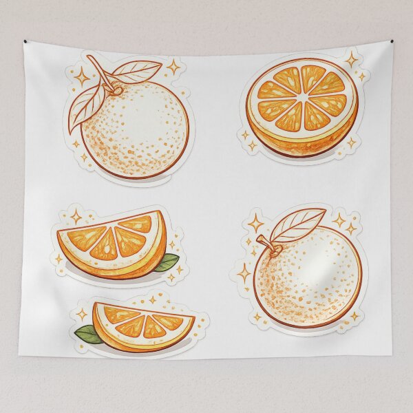 Item preview, Minimalist Orange Sticker Set Slices Halves – Clean Citrus Line Art Collection | Orange Aesthetic Gift designed and sold by irfanshikh.