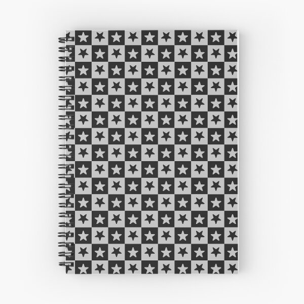 Item preview, Black and Silver checkered stars designed and sold by pattern-archive.