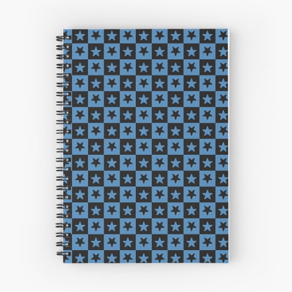 Item preview, Black and Steel Blue checkered stars designed and sold by pattern-archive.