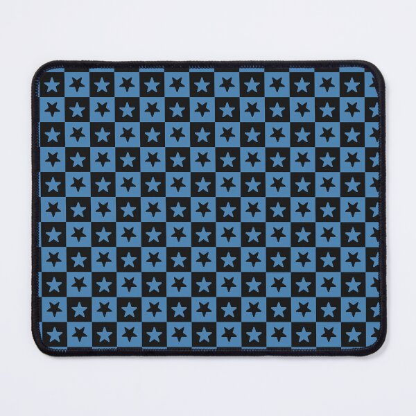 Item preview, Black and Steel Blue checkered stars designed and sold by pattern-archive.