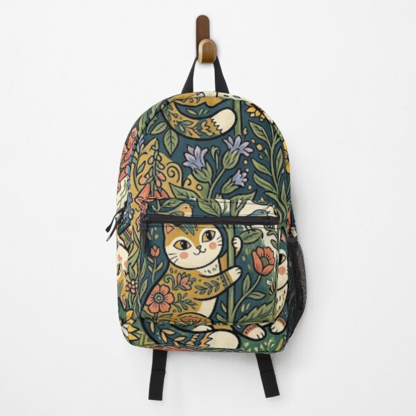 Item preview, Whimsical Folk Art Cats in a Cottage Garden designed and sold by Iampoji.