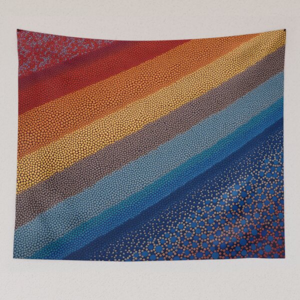 Item preview, Aboriginal Inspired Dot Art - Colorful Sand Lines designed and sold by GrinGalore.