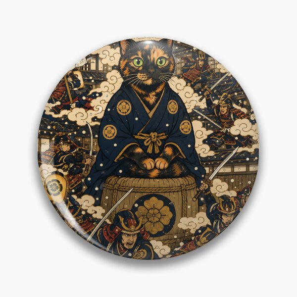 Item preview, The 47 Ronin Had a Cat — Funny Japanese Ukiyo-e Art | Tortoiseshell Cat Humor designed and sold by Martin's_Design.
