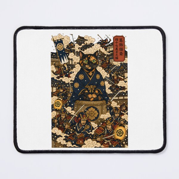 Item preview, The 47 Ronin Had a Cat — Funny Japanese Ukiyo-e Art | Tortoiseshell Cat Humor designed and sold by Martin's_Design.