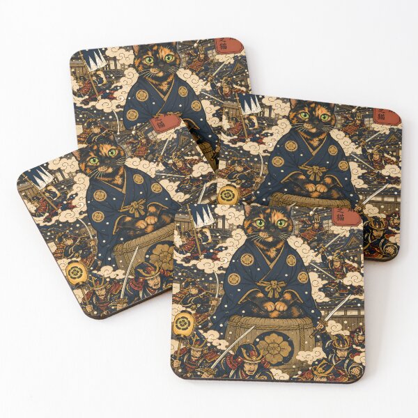 Item preview, The 47 Ronin Had a Cat — Funny Japanese Ukiyo-e Art | Tortoiseshell Cat Humor designed and sold by Martin's_Design.