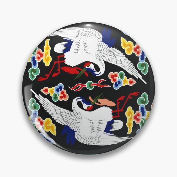 Item preview, Korean Dancheong Cranes Stamp Art | Korea 2025 Traditional Palace Painting | Philakorea Commemorative Stamp designed and sold by Schulz Lightprint Studio.