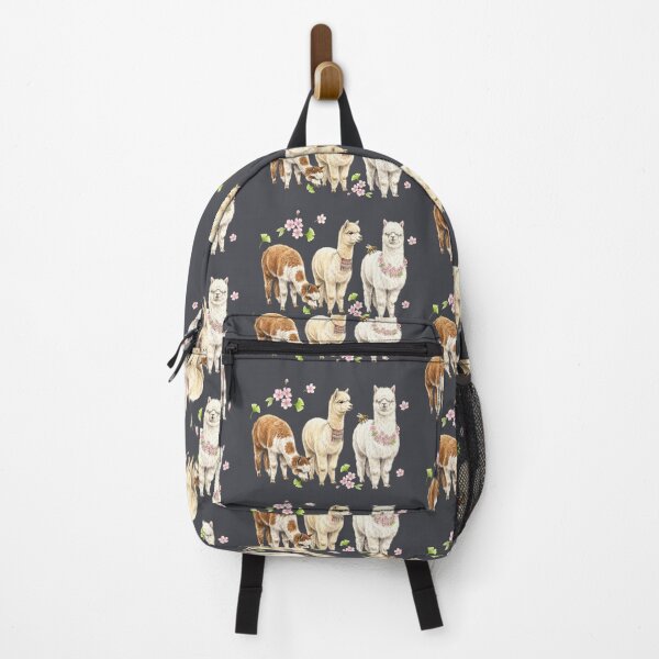 Item preview, Naturalist illustration: The trio of alpacas and spring flowers designed and sold by Green-Natura.