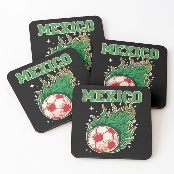 Item preview, Mexico Soccer Flaming Ball Retro Football Fan Art designed and sold by BrownHorse90s.