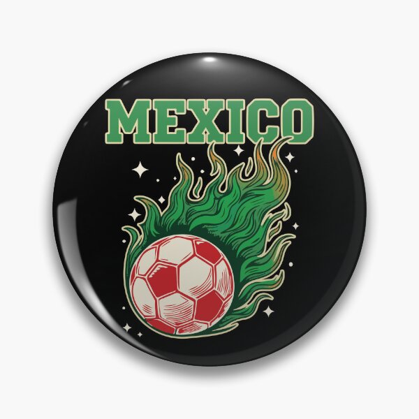 Item preview, Mexico Soccer Flaming Ball Retro Football Fan Art designed and sold by BrownHorse90s.