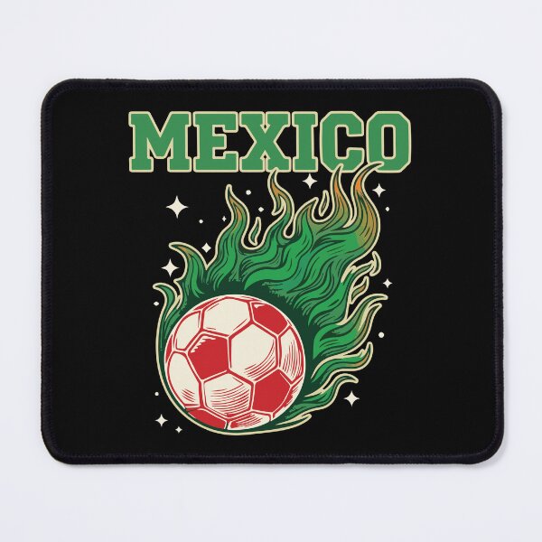 Item preview, Mexico Soccer Flaming Ball Retro Football Fan Art designed and sold by BrownHorse90s.