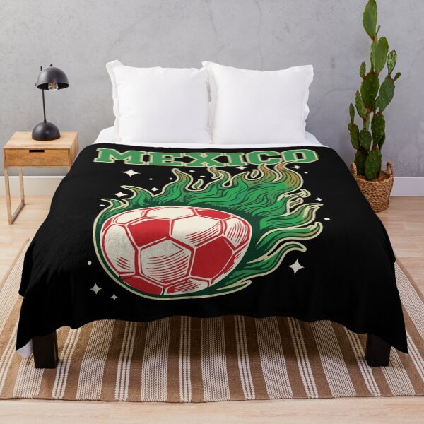 Item preview, Mexico Soccer Flaming Ball Retro Football Fan Art designed and sold by BrownHorse90s.