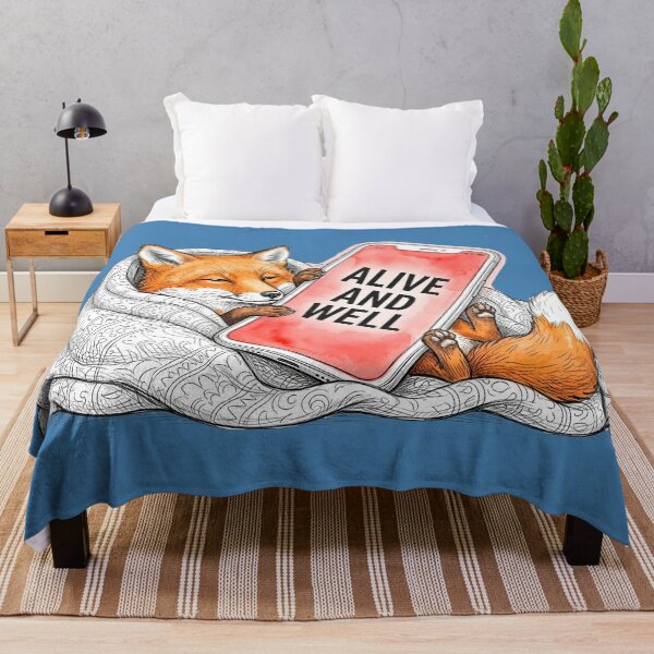 Item preview, Alive and Well: Cozy Fox Checking In Illustration designed and sold by SoulPT.