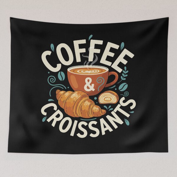 Item preview, Breakfast Funny Coffee Croissants Brunch Pancake designed and sold by LuminOrb.