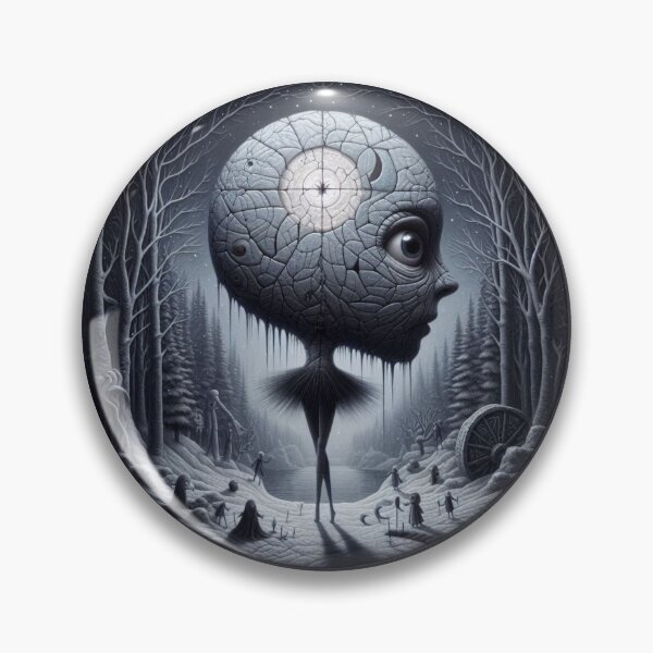 Item preview, Surreal Winter Forest Round Graphic with Cracked Moon Child designed and sold by LujziWorld.