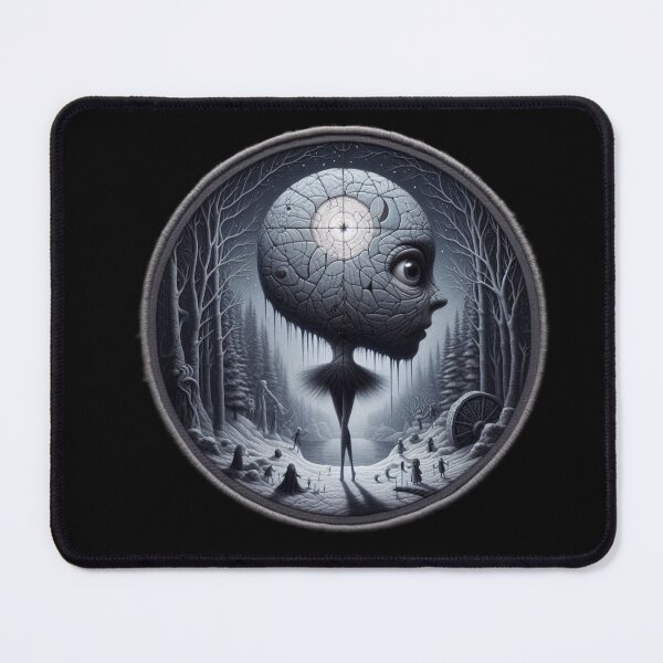 Item preview, Surreal Winter Forest Round Graphic with Cracked Moon Child designed and sold by LujziWorld.
