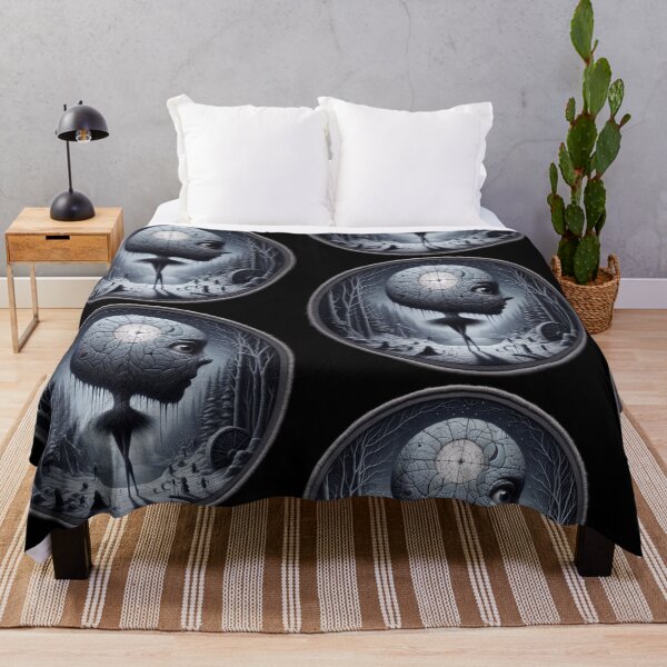 Item preview, Surreal Winter Forest Round Graphic with Cracked Moon Child designed and sold by LujziWorld.