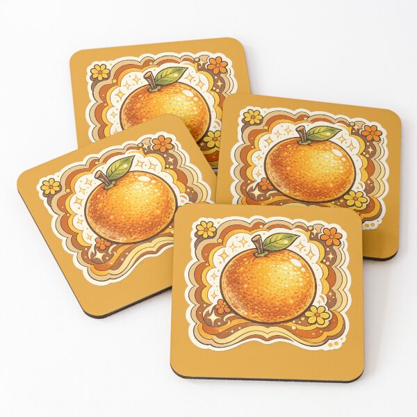 Item preview, Retro 70s Groovy Orange Flower Frame – Vintage Bohemian Citrus Art | Retro Orange Gift designed and sold by irfanshikh.
