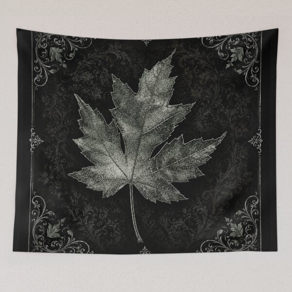 Item preview, Silver Gothic Maple Leaf Botanical Print designed and sold by NocturnaLeafCo.