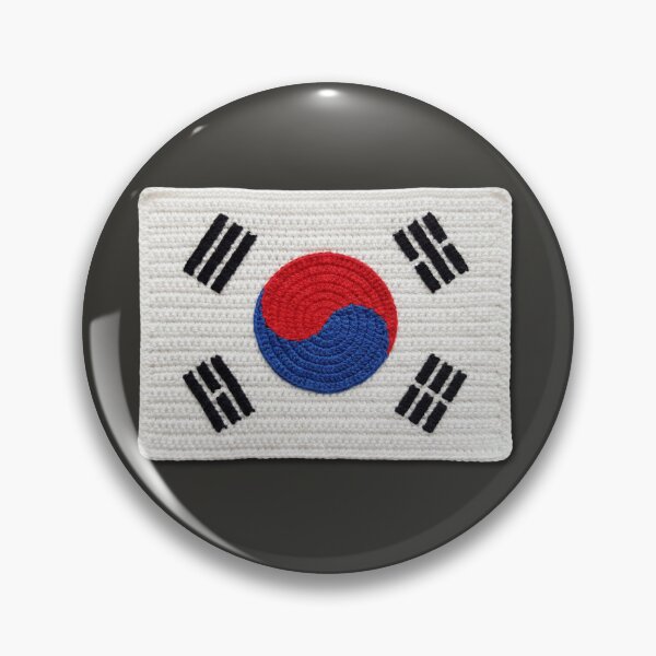 Item preview, Crochet South Korea Flag on Black designed and sold by TackyTime.