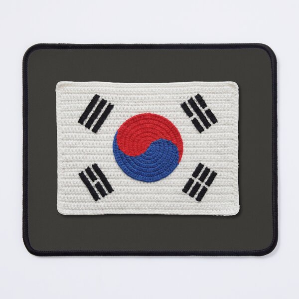 Item preview, Crochet South Korea Flag on Black designed and sold by TackyTime.