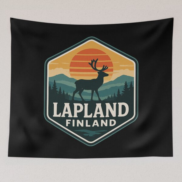 Artikelvorschau, Lappland Finnland Retro-Reise entworfen und verkauft von TomFrontierArt.