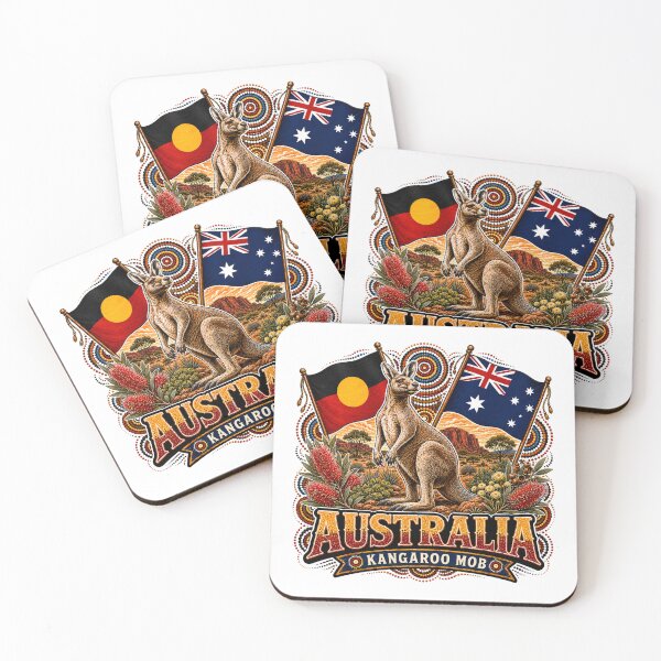 Item preview, Proud Land Down Under – Aboriginal-Inspired Map Design designed and sold by Holiday-Hunter.
