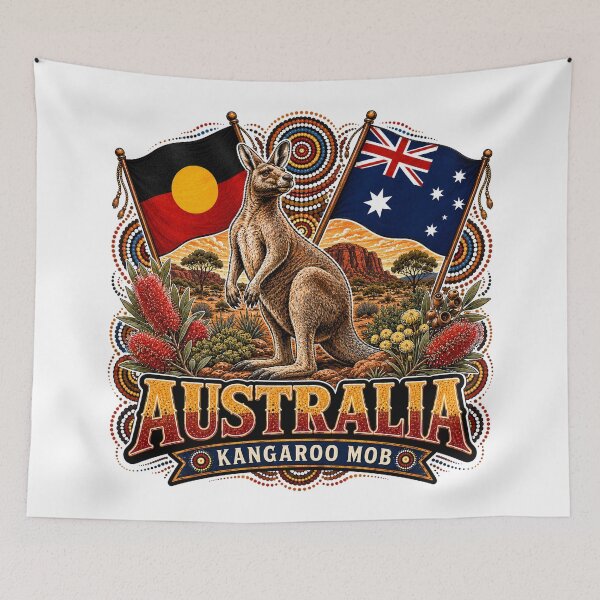 Item preview, Proud Land Down Under – Aboriginal-Inspired Map Design designed and sold by Holiday-Hunter.