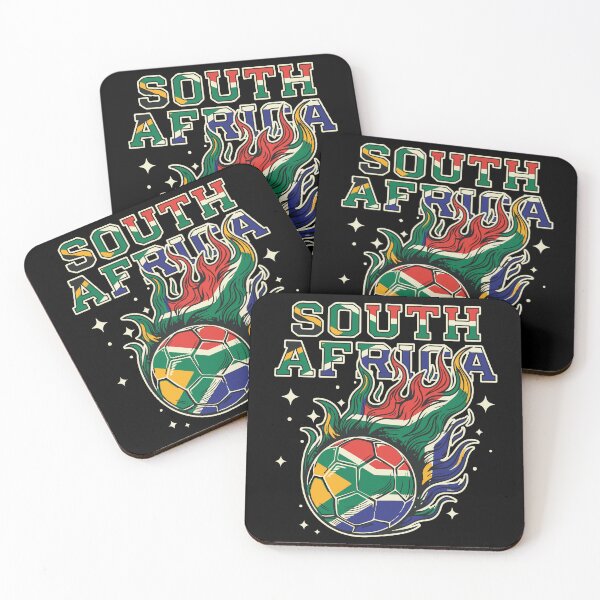 Item preview, South Africa Soccer Flaming Ball Retro Football Fan Art designed and sold by BrownHorse90s.