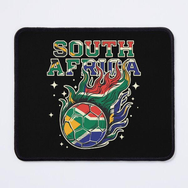 Item preview, South Africa Soccer Flaming Ball Retro Football Fan Art designed and sold by BrownHorse90s.