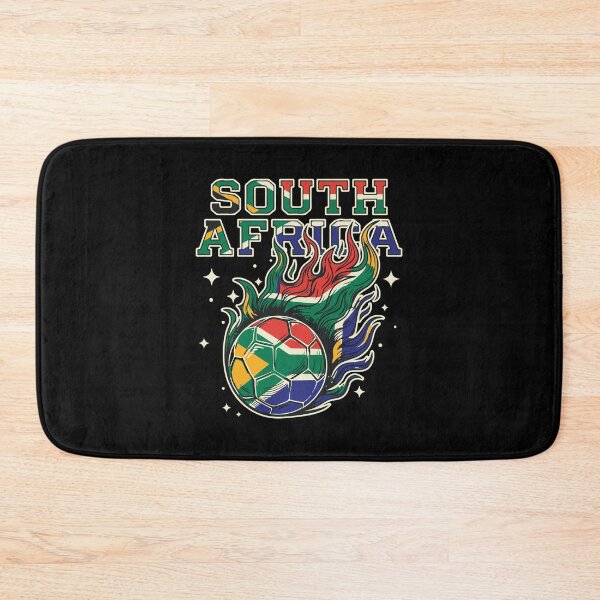 Item preview, South Africa Soccer Flaming Ball Retro Football Fan Art designed and sold by BrownHorse90s.