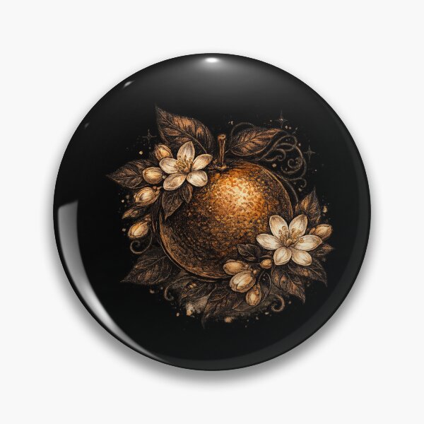Item preview, Gothic Dark Orange Blossom Botanical Engraving – Dark Academia Citrus Art | Dark Aesthetic Gift designed and sold by irfanshikh.