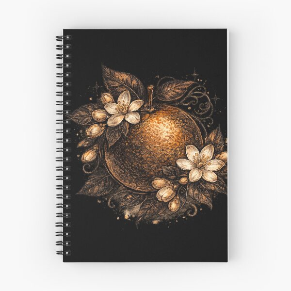 Item preview, Gothic Dark Orange Blossom Botanical Engraving – Dark Academia Citrus Art | Dark Aesthetic Gift designed and sold by irfanshikh.