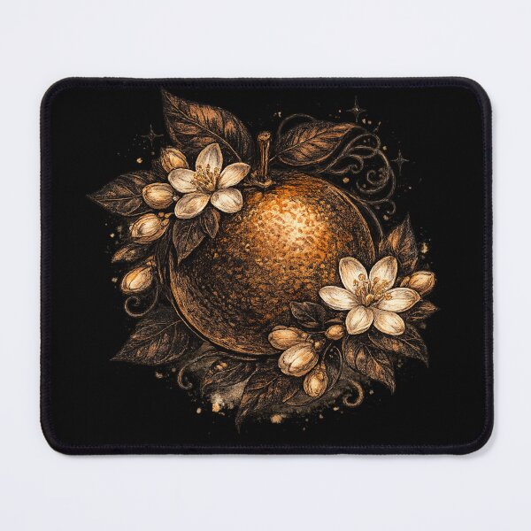 Item preview, Gothic Dark Orange Blossom Botanical Engraving – Dark Academia Citrus Art | Dark Aesthetic Gift designed and sold by irfanshikh.