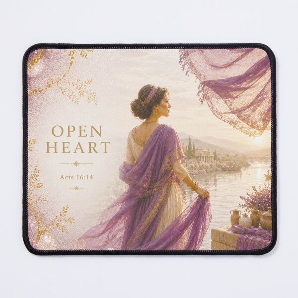 Item preview, Open Heart Acts 16 14 Bible Verse Purple Luxury Art designed and sold by mizuNgrace.