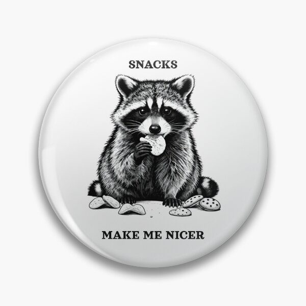 Item preview, Snacks Make Me Nicer Raccoon Eating Cookies designed and sold by DailyPrintLab.