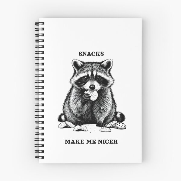 Item preview, Snacks Make Me Nicer Raccoon Eating Cookies designed and sold by DailyPrintLab.